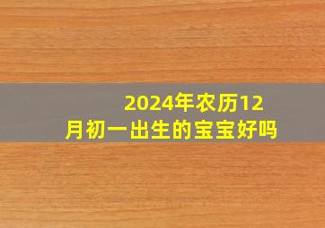 2024年农历12月初一出生的宝宝好吗