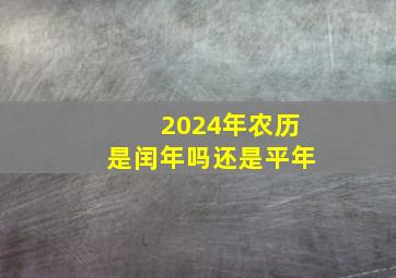 2024年农历是闰年吗还是平年