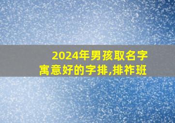 2024年男孩取名字寓意好的字排,排祚班