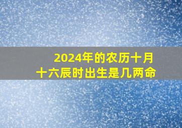 2024年的农历十月十六辰时出生是几两命