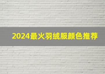 2024最火羽绒服颜色推荐