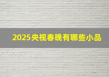 2025央视春晚有哪些小品