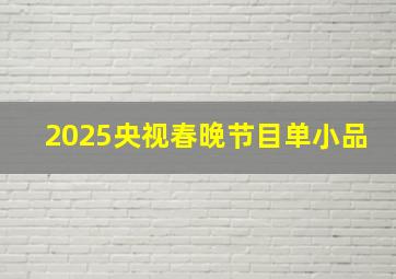 2025央视春晚节目单小品