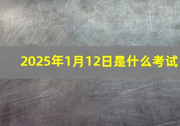 2025年1月12日是什么考试