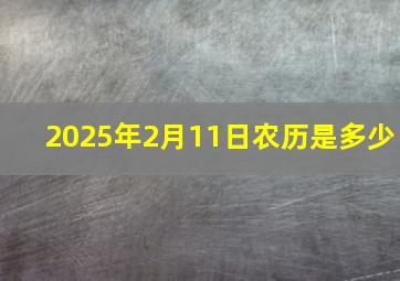 2025年2月11日农历是多少