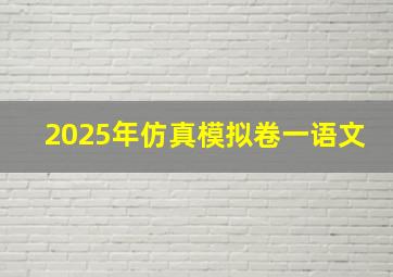 2025年仿真模拟卷一语文