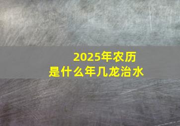 2025年农历是什么年几龙治水