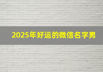 2025年好运的微信名字男