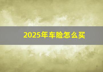 2025年车险怎么买