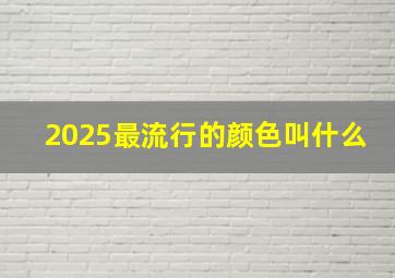 2025最流行的颜色叫什么