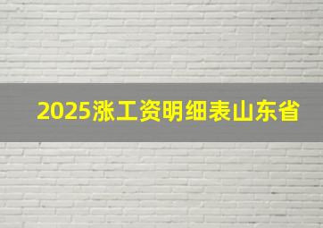 2025涨工资明细表山东省