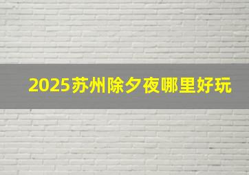 2025苏州除夕夜哪里好玩