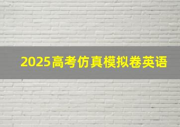 2025高考仿真模拟卷英语