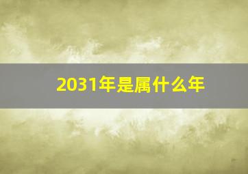 2031年是属什么年