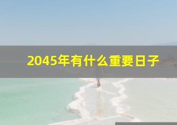 2045年有什么重要日子