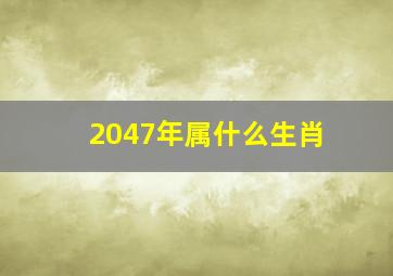 2047年属什么生肖