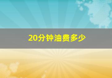 20分钟油费多少