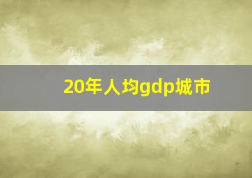 20年人均gdp城市