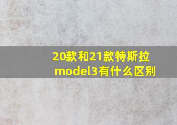 20款和21款特斯拉model3有什么区别