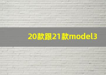 20款跟21款model3