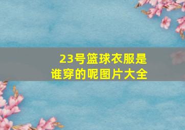 23号篮球衣服是谁穿的呢图片大全