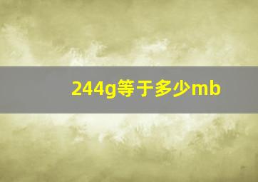 244g等于多少mb