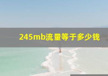 245mb流量等于多少钱