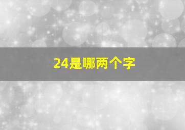 24是哪两个字