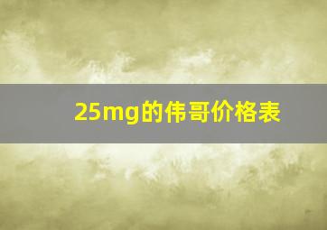 25mg的伟哥价格表