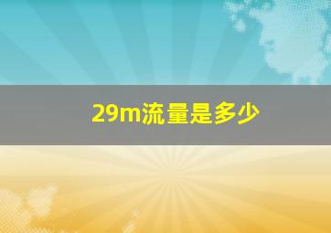 29m流量是多少