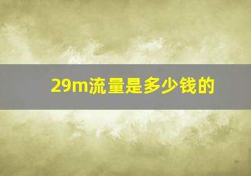 29m流量是多少钱的