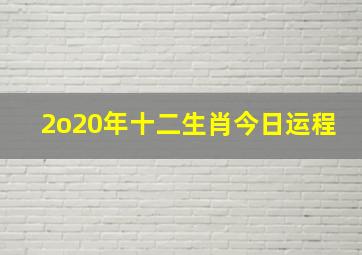 2o20年十二生肖今日运程