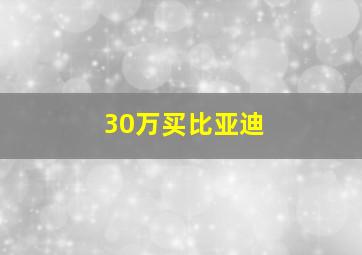 30万买比亚迪