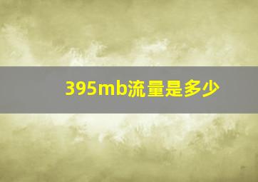 395mb流量是多少