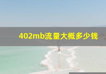 402mb流量大概多少钱