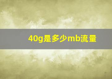 40g是多少mb流量