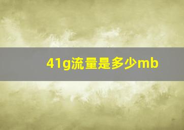 41g流量是多少mb