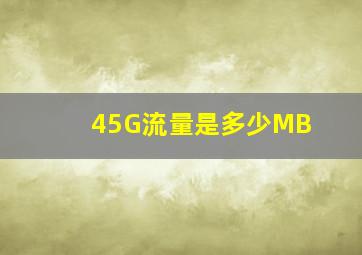 45G流量是多少MB