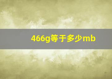 466g等于多少mb