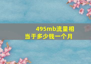 495mb流量相当于多少钱一个月