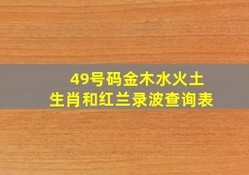 49号码金木水火土生肖和红兰录波查询表