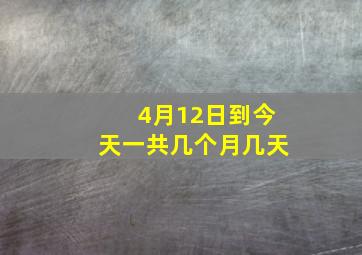 4月12日到今天一共几个月几天