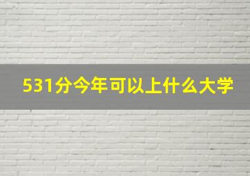 531分今年可以上什么大学