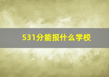 531分能报什么学校