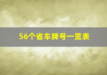 56个省车牌号一览表