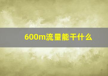 600m流量能干什么