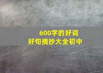 600字的好词好句摘抄大全初中