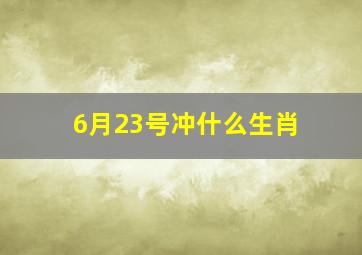 6月23号冲什么生肖