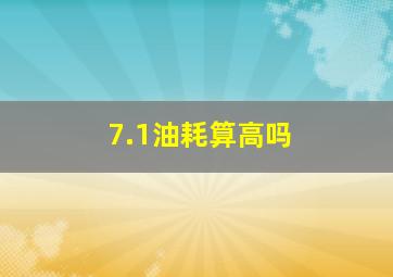 7.1油耗算高吗