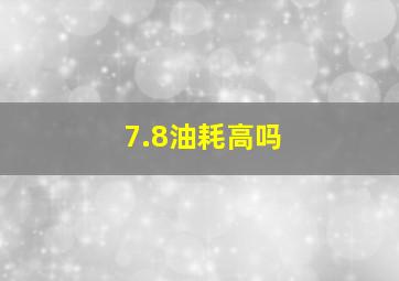 7.8油耗高吗